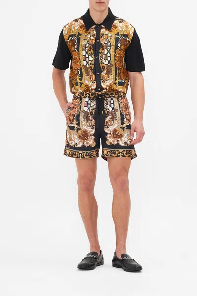 Camilla Mid Length Boardshort Feeling Fresco In Black/brown