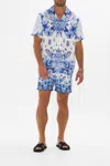 Camilla Mid Length Boardshort Immortal Ink In Blue/white