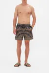 Camilla Mid Length Boardshort Masked At Moonlight In Black/brown
