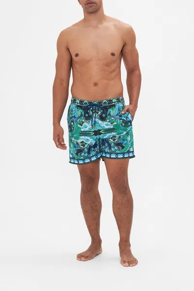 Camilla Mid Length Boardshort These Walls Are Talking In Blue