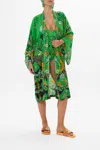 CAMILLA MID LENGTH KIMONO LAYER WITH COLLAR GOOD VIBES GENERATION