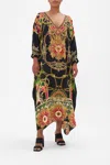 Camilla Midi Kaftan With Cuff Jealousy And Jewels In Black