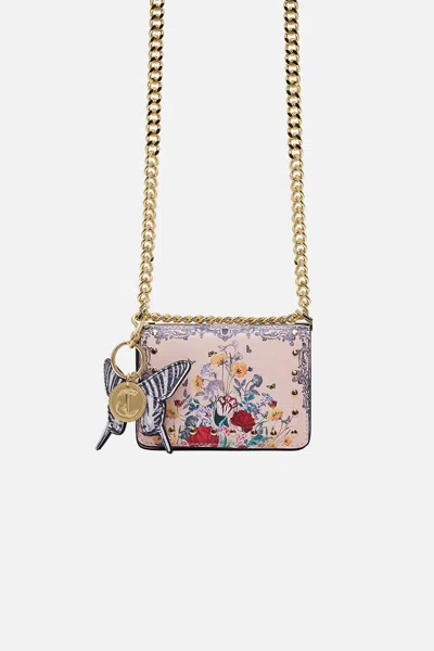 Camilla Mini Crossbody Box Bag With Chain Etched Into Eternity In Pink
