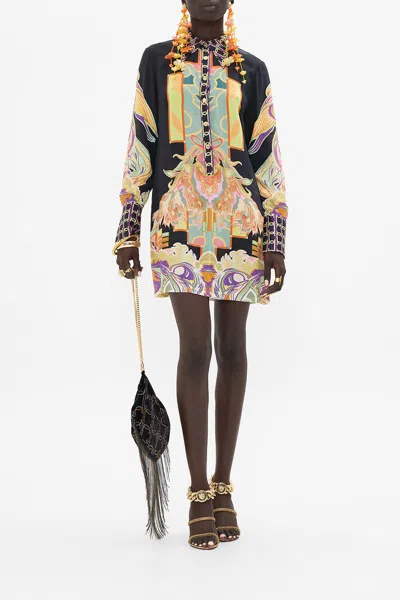 Camilla Mini Shirt Dress Club Cinemania In Black