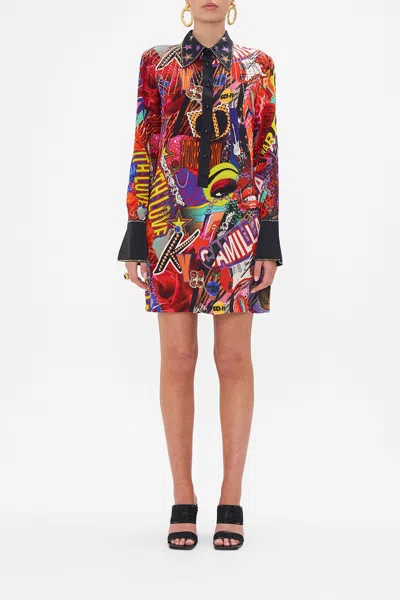Camilla Mini Shirt Dress Radical Rebirth In Multi