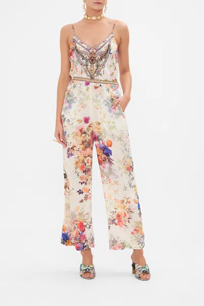 Camilla Minimal Wide Leg Pant Friends With Frescos In Beige/white