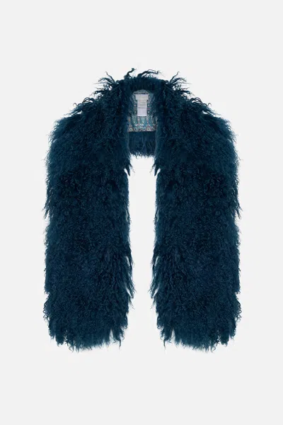 Camilla Mongolian Stole A Venice Veil In Blue