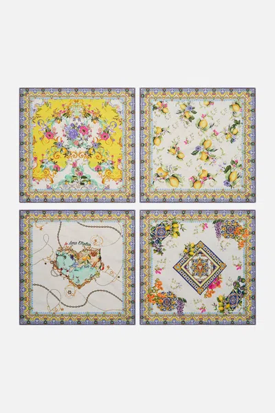 Camilla Napkins 4 Piece Set Caterina Spritz In Multi