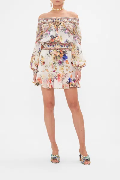Camilla Off Shoulder Short Dress Friends With Frescos In White