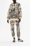 Camilla Oversize Boyfriend Hoodie With Silk Bands Etched Into Eternity In Beige/