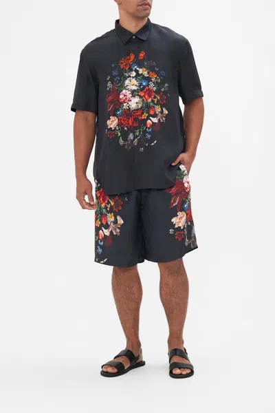 Camilla Oversized Button Through Short Sleeve Shirt A Still Life In Black