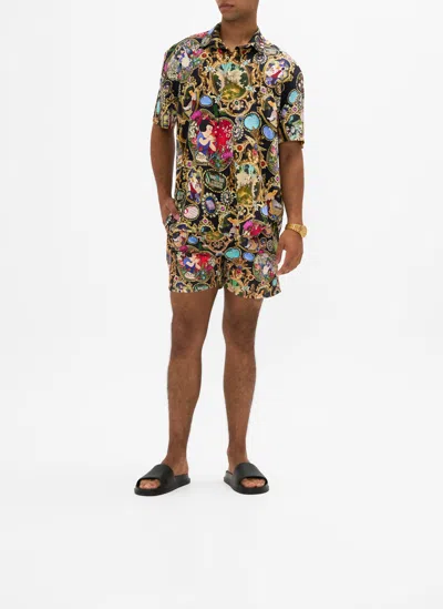 Camilla Oversized Button Through Short Sleeve Shirt Happily Ever After In Black