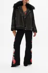 Camilla Oversized Leather Biker Jacket Volendam Dolls In Black