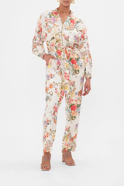 Camilla Panelled Drawstring Zip Jumpsuit Sew Yesterday In White