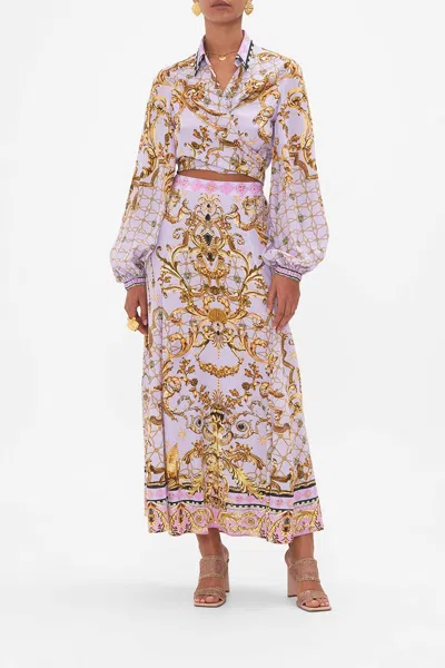 Camilla Panelled Flared Long Skirt Lavender Ever After In Purple