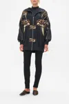 Camilla Panelled Yoke Parka Chaos In The Cosmos In Black
