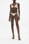 Camilla Pant With Side Bands Ivory Tower Tales In Beige/green