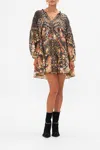 Camilla Pintuck Yoke Short Dress Born In Bruges In Brown