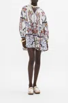 Camilla Pintuck Yoke Short Dress My Folk Art Heart In Blue/white