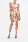Camilla Puff Sleeve High Neck Mini Dress Letters From The Pink Room
