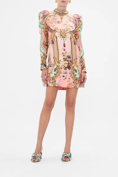 Camilla Puff Sleeve High Neck Mini Dress Letters From The Pink Room