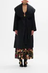 Shop Camilla Puffer Long Wrap Coat Magic In The Manuscripts In Black
