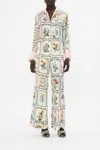 Camilla Botanical-print Silk Shirt In /white