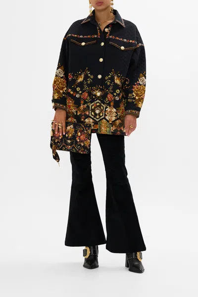 Camilla Quilted Shacket Stitched In Time In Black