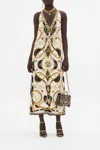 Camilla Racer Back Dress With Hardware Sea Charm In Beige/white