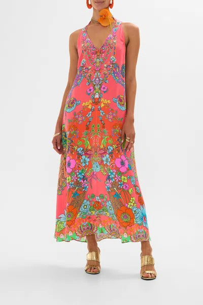 Camilla Racer Back Dress With Hardware Windmills And Wildflowers In Multi
