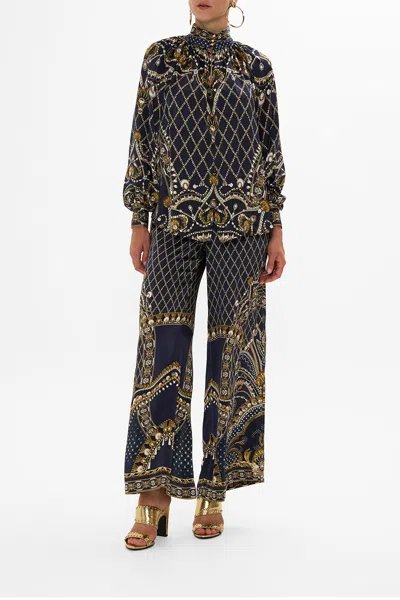 Camilla Raglan Button Up Shirt Dance With The Duke In Navy