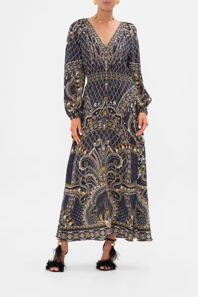 Camilla Raglan Shirred Waist Dress Dance With The Duke In Navy