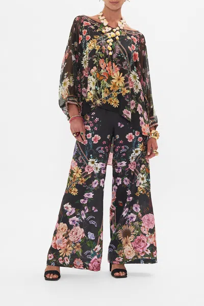 Camilla Raglan Sleeve Blouse With Cuff Letters From A Vineyard In Black