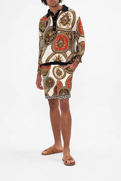 Camilla Relaxed Baggy Walk Short Duomo Kaleido In White