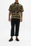Camilla Relaxed Fit Woven Polo Shirt Once Upon A Time In Black
