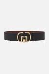 Camilla Reversible Buckle Belt Solid Black In Black