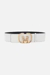 Camilla Reversible Buckle Belt Solid White In Grey