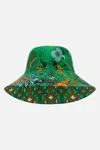 Camilla Reversible Wide Brim Bucket Hat Good Vibes Generation In Green