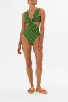 Camilla Ring Front Cut Out One-piece Good Vibes Generation In Green