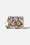 Camilla Ring Scarf Clutch Gilded Pleasures In Brown/purple