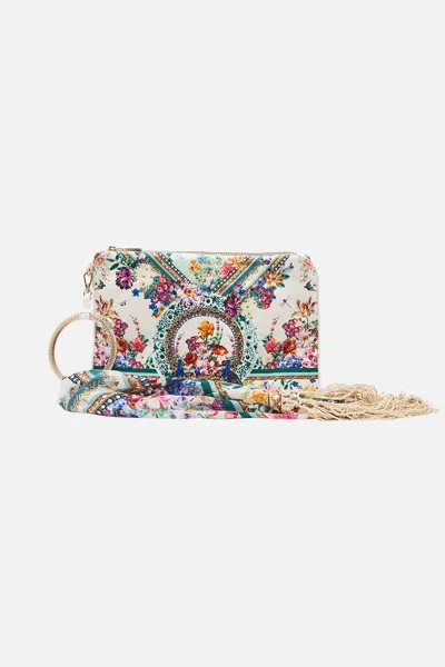 Camilla Ring Scarf Clutch Plumes And Parterres In White