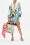 Camilla Robe With Narrow Collar From Sorrento With Love In Blue