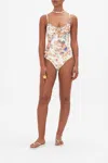 Camilla Rouched Side One Piece Friends With Frescos In White