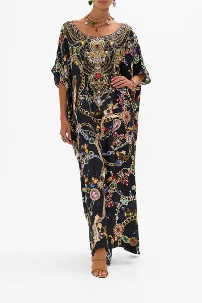 Camilla Round Neck Kaftan Happily Ever After In Black
