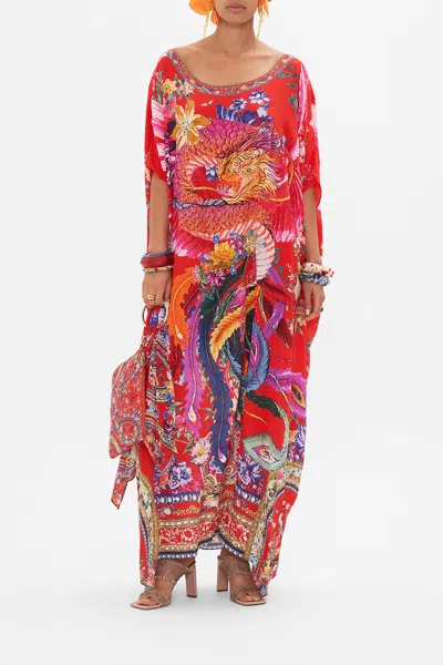 Camilla Round Neck Kaftan The Summer Palace In Multi