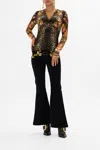 Camilla Ruched Long Sleeve Jersey Top Born In Bruges In Brown