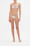 Camilla Plumes And Parterres Ruched Underwire Bikini Top In White