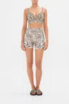 Camilla Running Short With Pocket Mosaic Muse In Brown/grey/white