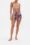 Camilla Running Short With Side Pockets Ciao Bella In Green/multi/