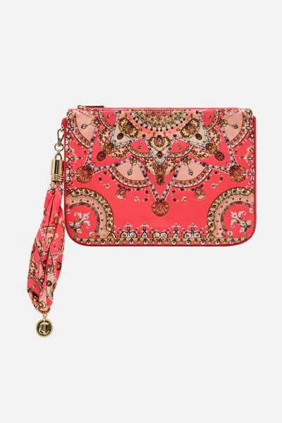 Camilla Scarf Clutch Shell Games In Pink